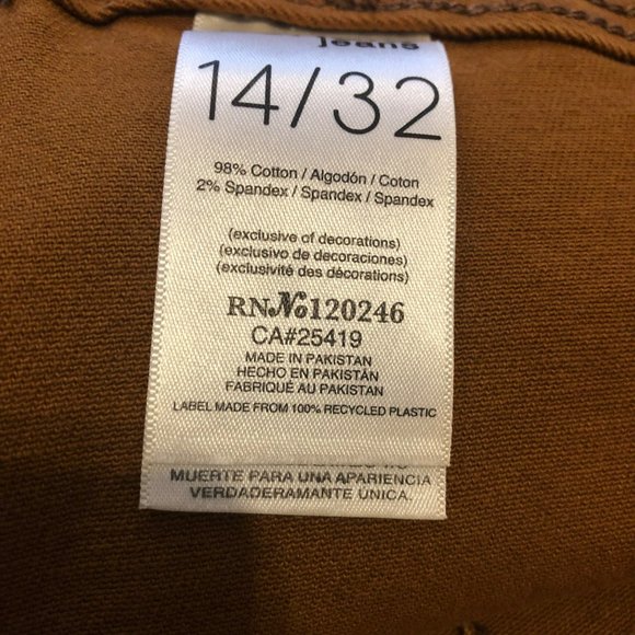 Kensie Pants 14/32 Brown High Waist Wide Leg Pockets Boho Jeans Crop/Ankle - Picture 6 of 14